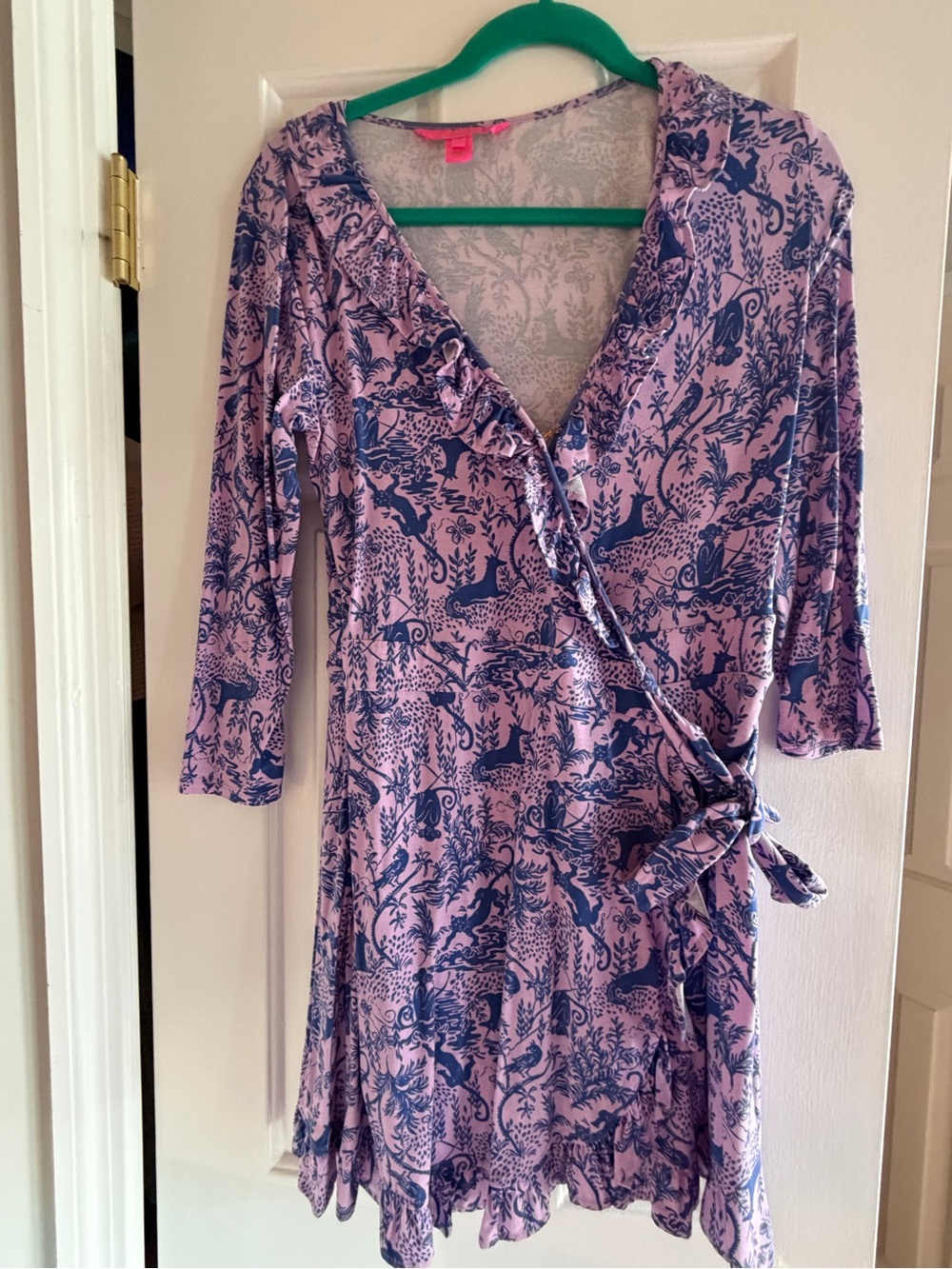 Lilly Pulitzer Pink and Navy Floral Wrap Romper
